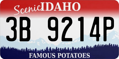 ID license plate 3B9214P
