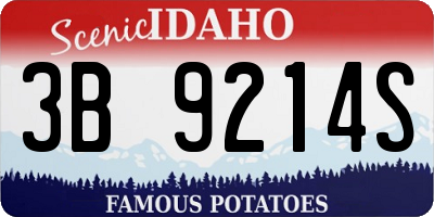 ID license plate 3B9214S