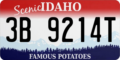 ID license plate 3B9214T