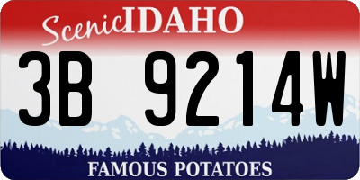 ID license plate 3B9214W