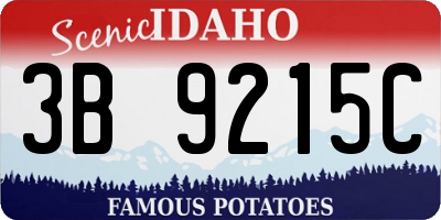 ID license plate 3B9215C
