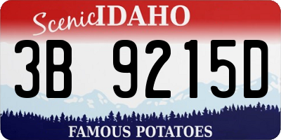 ID license plate 3B9215D
