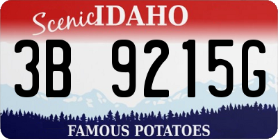 ID license plate 3B9215G
