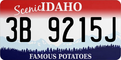 ID license plate 3B9215J