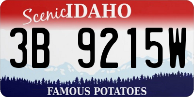 ID license plate 3B9215W