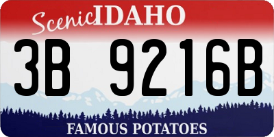 ID license plate 3B9216B