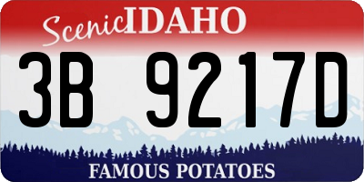 ID license plate 3B9217D