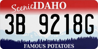 ID license plate 3B9218G
