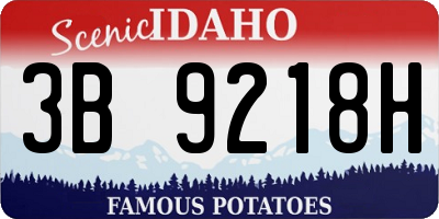 ID license plate 3B9218H