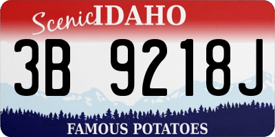 ID license plate 3B9218J