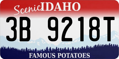 ID license plate 3B9218T