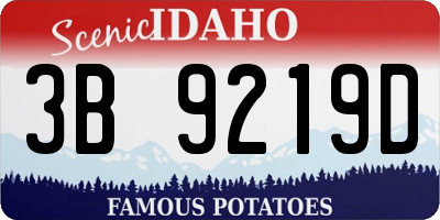 ID license plate 3B9219D