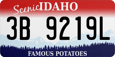 ID license plate 3B9219L