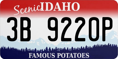 ID license plate 3B9220P
