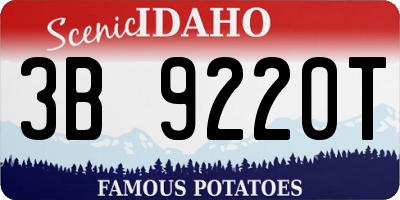 ID license plate 3B9220T