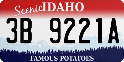 ID license plate 3B9221A
