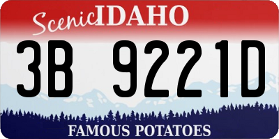 ID license plate 3B9221D