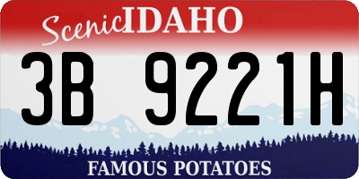ID license plate 3B9221H