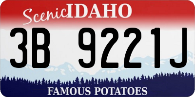 ID license plate 3B9221J