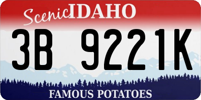 ID license plate 3B9221K