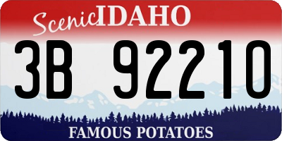 ID license plate 3B9221O