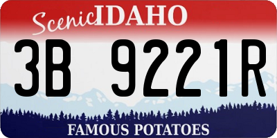 ID license plate 3B9221R