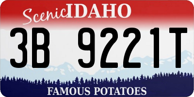 ID license plate 3B9221T
