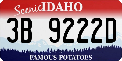 ID license plate 3B9222D