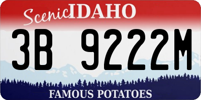 ID license plate 3B9222M