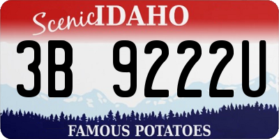ID license plate 3B9222U