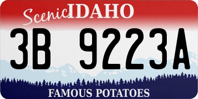 ID license plate 3B9223A