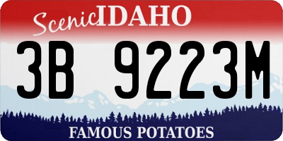 ID license plate 3B9223M