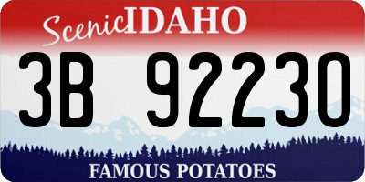 ID license plate 3B9223O
