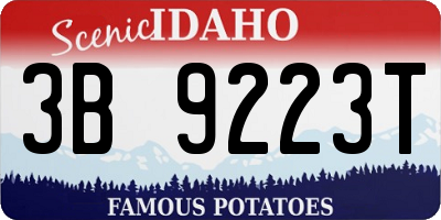 ID license plate 3B9223T