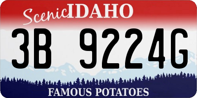 ID license plate 3B9224G