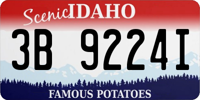 ID license plate 3B9224I