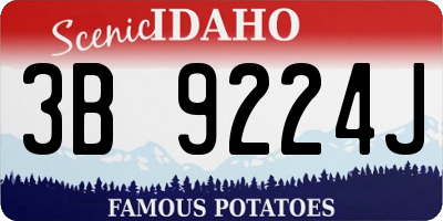 ID license plate 3B9224J