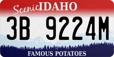 ID license plate 3B9224M