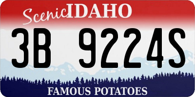 ID license plate 3B9224S