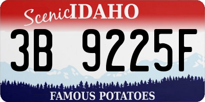 ID license plate 3B9225F