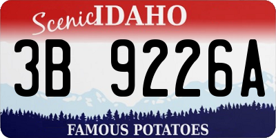 ID license plate 3B9226A