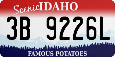 ID license plate 3B9226L