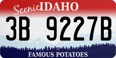 ID license plate 3B9227B