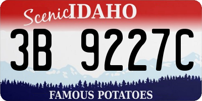 ID license plate 3B9227C