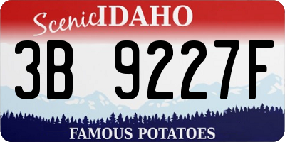 ID license plate 3B9227F