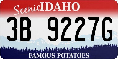ID license plate 3B9227G
