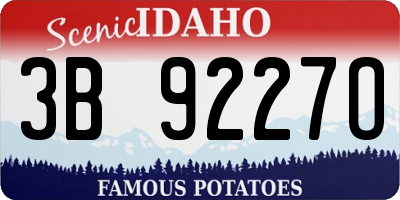 ID license plate 3B9227O