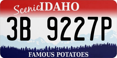ID license plate 3B9227P