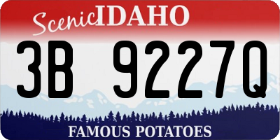 ID license plate 3B9227Q