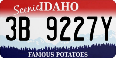ID license plate 3B9227Y
